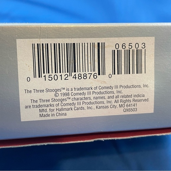 NWT 1998 Hallmark Keepsake The Three Stooges Larry, Moe, and Curly ornaments - Picture 4 of 14